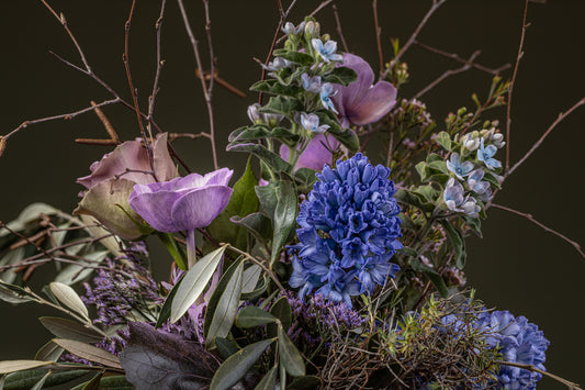 Schnittblumenstrauß "Blaue Stunde"